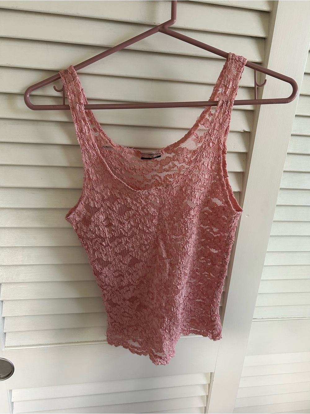 pink lace top